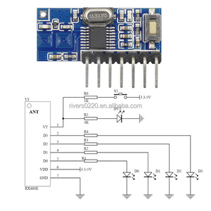 RF-Empfänger-Lerncode-Decoder modul 433 MHz Drahtloser 4-CH-Ausgang Decodieren des HF-Empfänger moduls für Remote EV 1527
