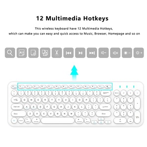 Teclado de ordenador inalámbrico ultrafino de 2,4 Ghz, teclado de escritura silencioso, teclas redondas inalámbricas, teclado inalámbrico para PC y portátil - Product Image 4