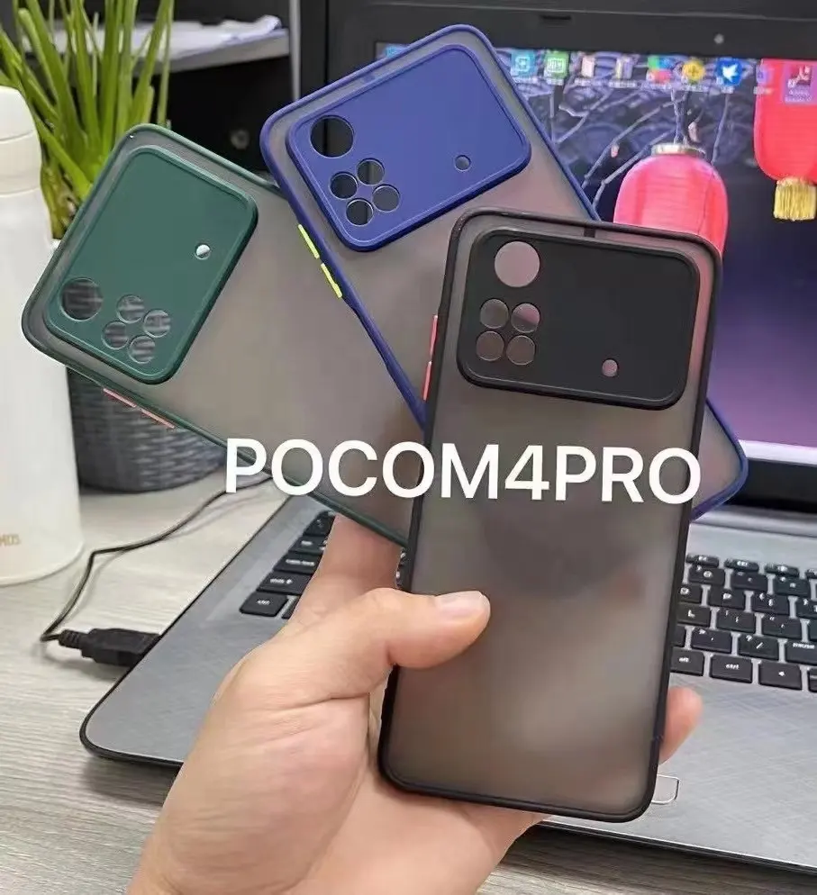 Celular funda carcasa điện thoại di động Trường hợp đối với Xiaomi POCO M4 Pro Cover quay lại celular carcasa funda Para POCO Silicone Borde kngzyf