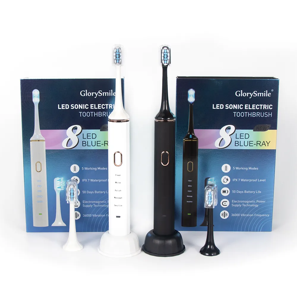 Glory Smile Nouvelle Arrivée Enfants 8 LED Blue Ray Luxe Usage Domestique Rechargeable Sonic Brosse À Dents Électrique Usage Personnel