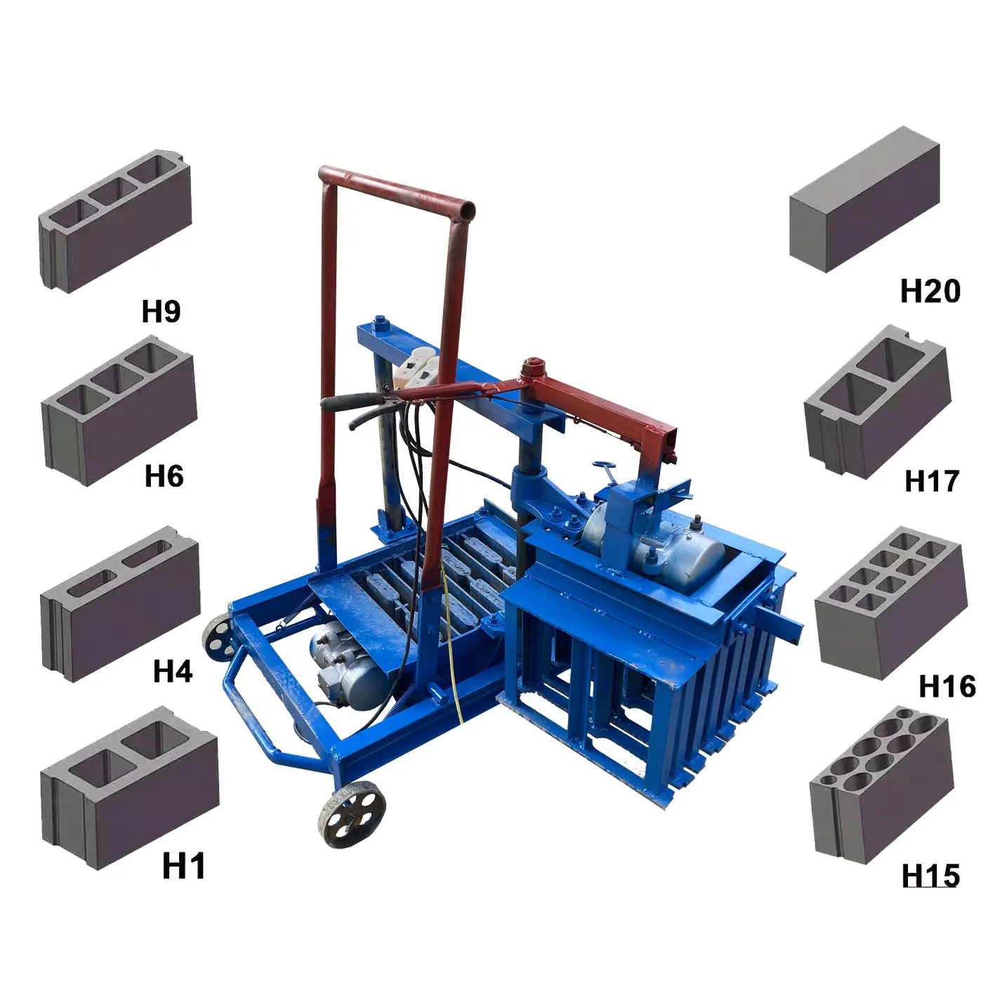 Máquina de bloco de concreto para cimento oco, pavimentação inteligente semiautomática manual de 2 a 45 horas, intertravamento para 200 a 1 a 2 pessoas