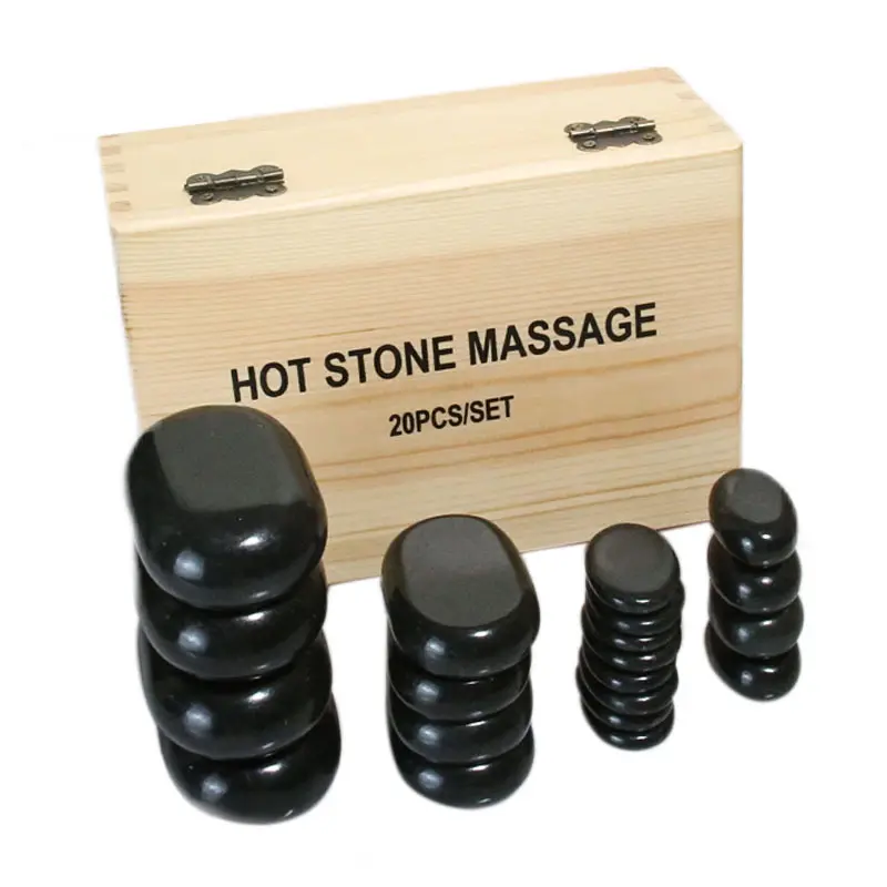 Fire Mountain Stone 20-teiliges Set SPA Basaltstein Energy Hot Volcan Essence Oil Massage Stone