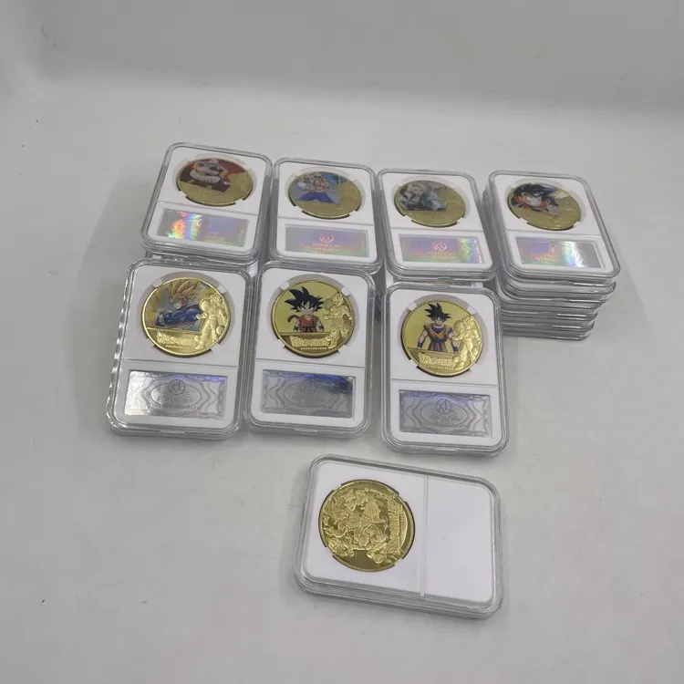 जापान मोबाइल फोनों के लिए ड्रैगन गेंद बैंक संग्रहणीय धातु के सिक्के विरोधी जालसाजी के साथ बिक्री के लिए खोल