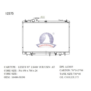 CỰC xe LEXUS '07 LS460/1UR USF4 TẠI hệ thống làm mát xe brazed tản nhiệt - Product Image 3