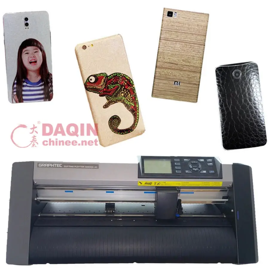 DAQIN machine for making custom mobile phone skin / sticker / full screen and cover protectors in mobile accessories shop