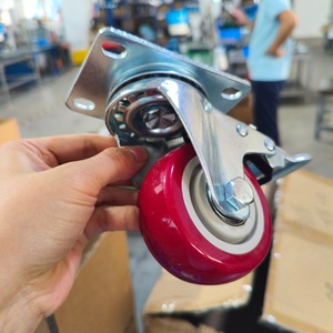 CMCL Nhiệm Vụ Trung Bình 4 Inch Màu Đỏ Xoay Bánh Xe Với Phanh Công Nghiệp Giỏ Hàng Bánh Xe Rode Khóa Caster Bánh Xe - Product Image 3