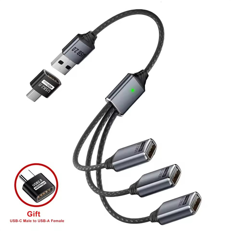 Adaptador USB A + negro