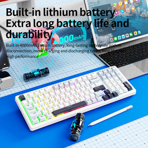 Tri-mode kablosuz BT kablolu klavye RGB arkadan aydınlatmalı renk engelleme mekanik PBT yeni sessiz Mecanico bilgisayar klavye hissediyorum - Product Image 5