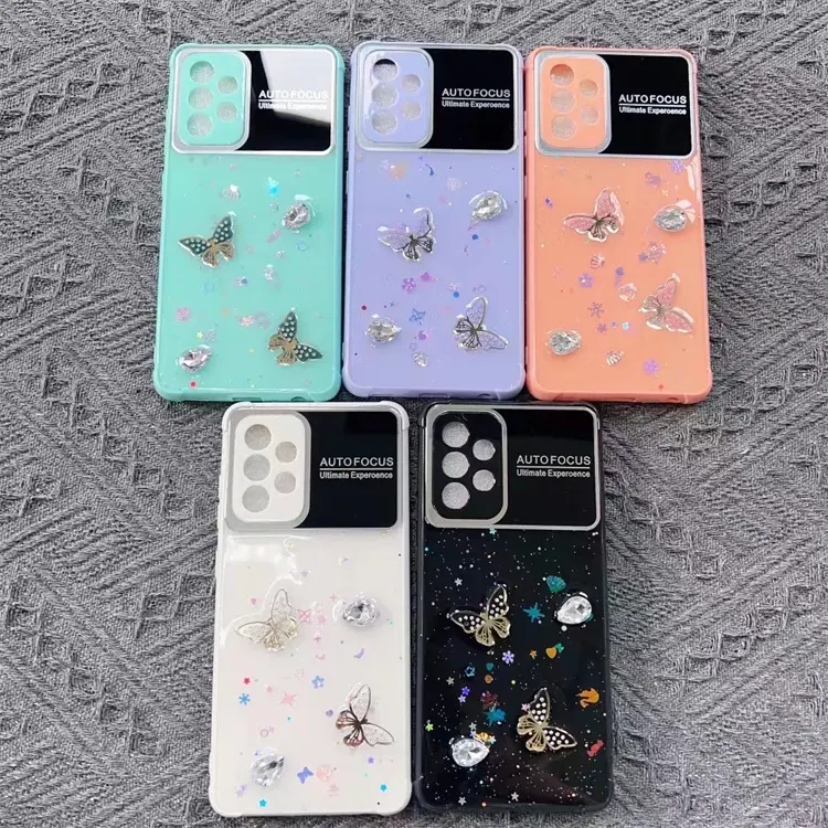 Dripping adhesive products phone case For Samsung s21 s22 s23 s24 butterfly bring oem customized factory phone back cover