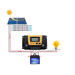 Controlador de Panel Solar Inteligente, Controlador de Carga Solar PWM Manual, Bombilla de Salida de 24V, 12V CC, 10A, 20A, 30A - Product Image 5