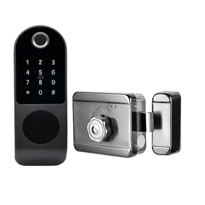 Tuya App kontrol anahtarsız elektronik giriş mavi diş akıllı güvenlik parmak izi RFID ahşap çelik kapılar alüminyum akıllı kilitler - Product Image 1