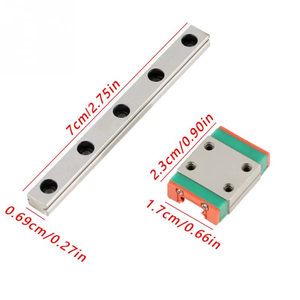 Guía lineal 40mm/55mm/70mm LWL7B Guía de riel lineal en miniatura 7mm de ancho + Herramientas de bloque deslizante Bloque LWL7B Bloque de guía de riel lineal - Product Image 6