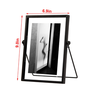 旋转玻璃相框收藏带双面玻璃的几何金属相框 - Product Image 2