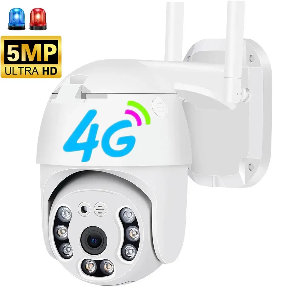 กล้องวงจรปิด5MP 4K WIFI 4G, กล้องวงจรปิดเครือข่าย PTZ 360องศาไร้สายกลางแจ้ง