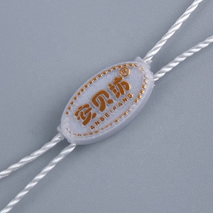 Hangtag Lock Custom Embossed Brand Name Logo Plastic Swing <strong>Loop</strong> <strong>Hang</strong> Tags Seal <strong>String</strong> for Garment - Product Image 5