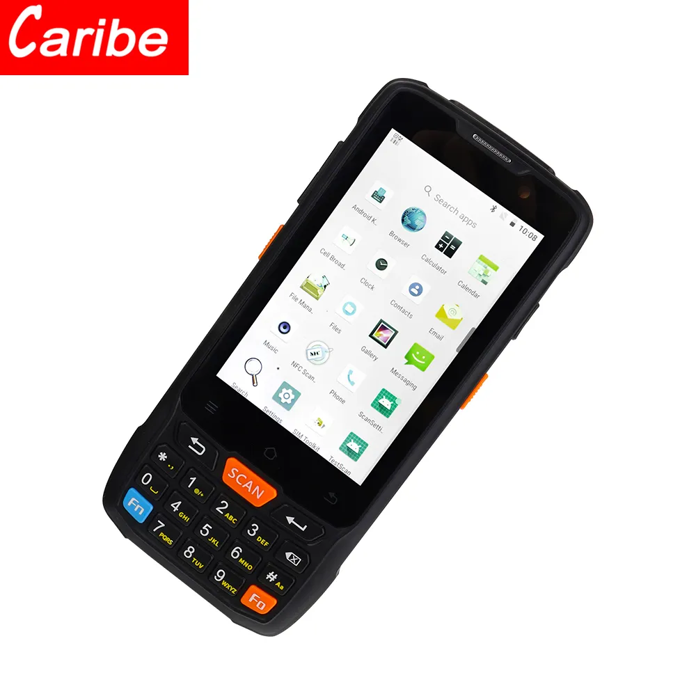 CARIBE-Terminal Industrial portátil PL-40L, escáner de código de barras con WIFI 4G, GPS, PDA, 1D, 2D, QR