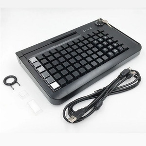 超市可定制KB78 Usb最新78键ISO7812 POS可编程键盘，带信用卡读卡器 - Product Image 1