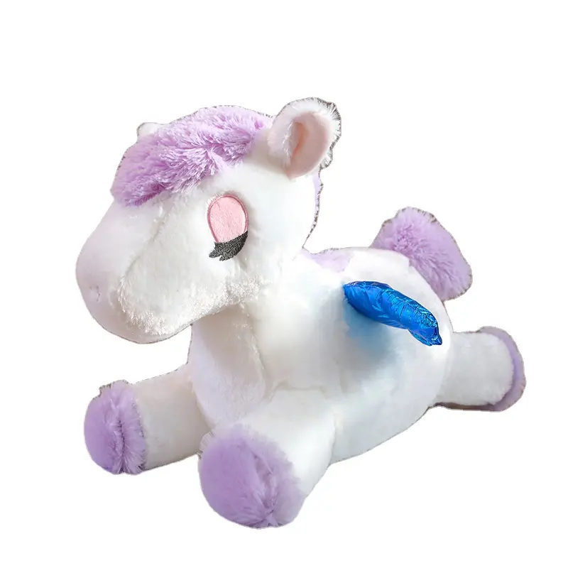 Unicorno a occhio chiuso peluche Pegasus regalo per bambini morbido peluche di peluche e peluche