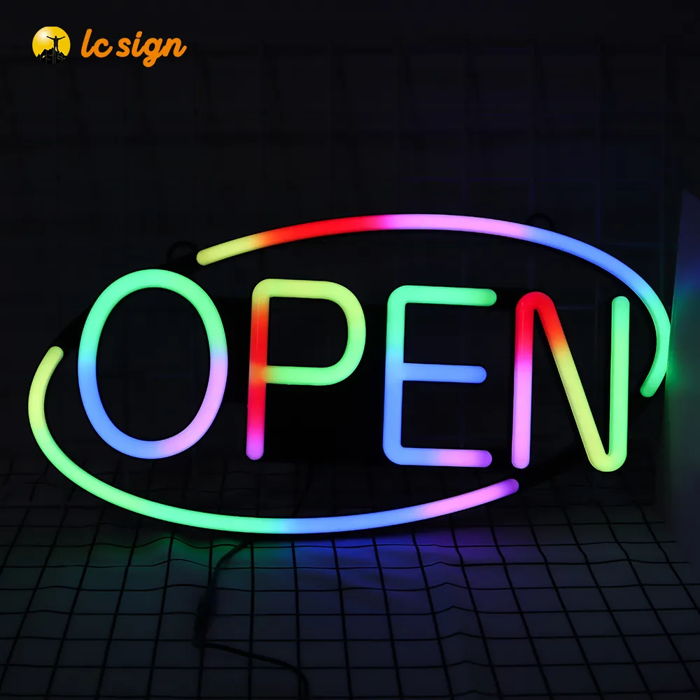 Hersteller custom einfach verwenden bunte neon zeichen wasserdichte led offene zeichen für shop