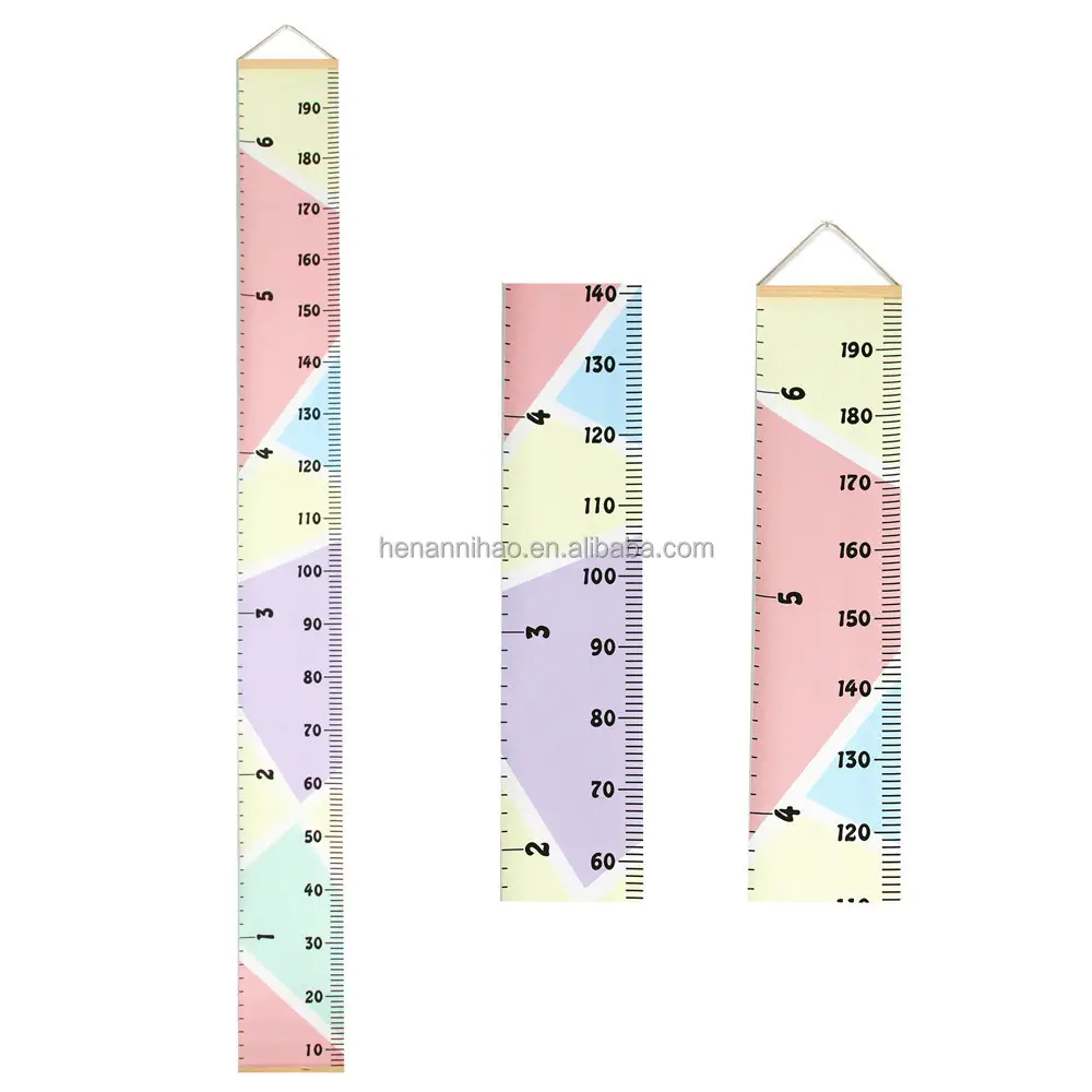 Regla de tabla de crecimiento de altura de bebé, tabla de crecimiento de madera para niños, tabla de medición colgante de pared de lienzo extraíble para decoración del hogar