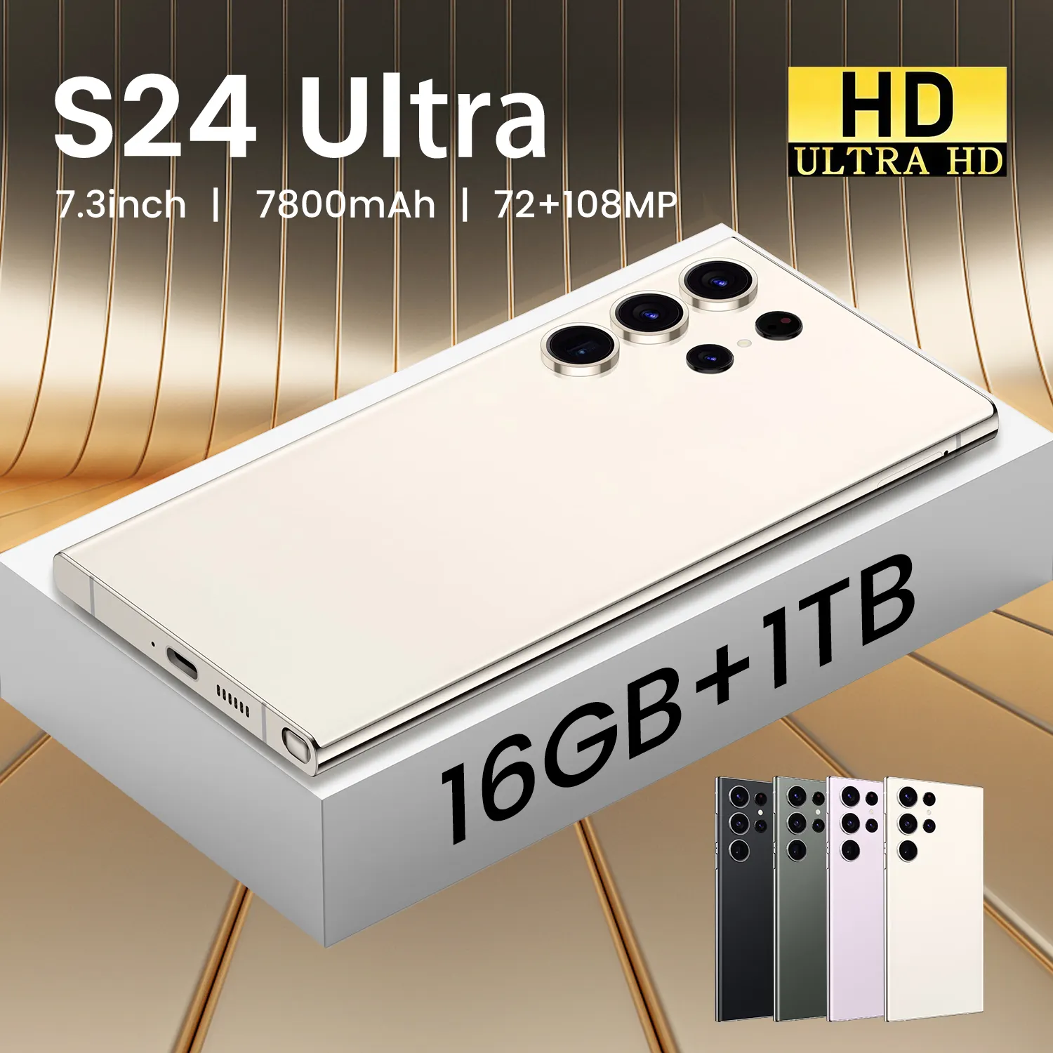S24 ponsel pintar, HP android 13 7.3 inci ultra 16G + 1TB unlock 120Hz 5g