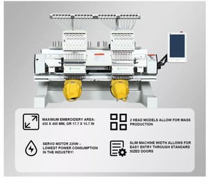 Pufa Chinese Factory High Quality 9/12/15 Needles 2 Heads Computerized Embroidery Machine <strong>for</strong> Clothes - Product Image 5