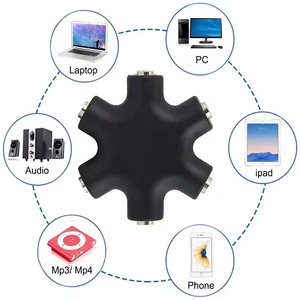 1 in 5 Out 5in1 5 in 1 3.5mm Aux Male to 5 Female Earphone Aux Jack <strong>Audio</strong> Splitter <strong>Adapter</strong> Converter