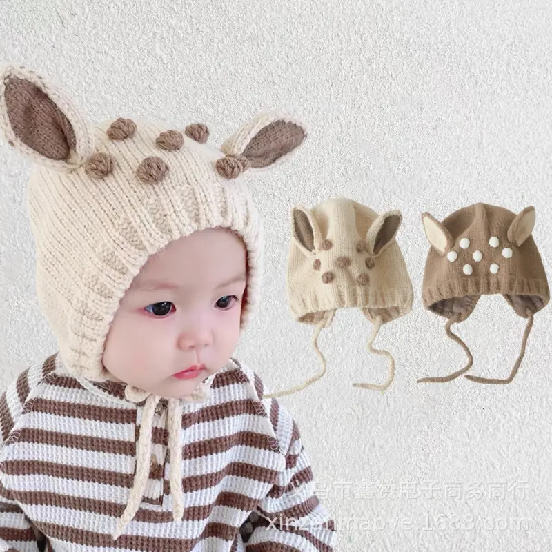 Berretto invernale per bambino bambini bambino neonato neonato, paraorecchie carino caldo pile Lind cappello lavorato a maglia per ragazzi ragazze
