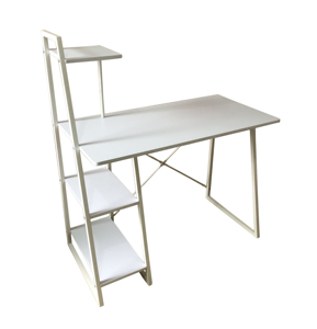 <strong>Computer</strong> Desk with 3 Tier Storage Shelves on Left , Study Writing <strong>Table</strong> with Bookshelf <strong>for</strong> Home Office Bedroom, White - Product Image 2