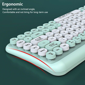 Wireless Punk Keyboard and Mouse Set <strong>Computer</strong> Apple I Pad Tablet Girls Cute Mini Small Portable Keyboard Mouse Combo - Product Image 4