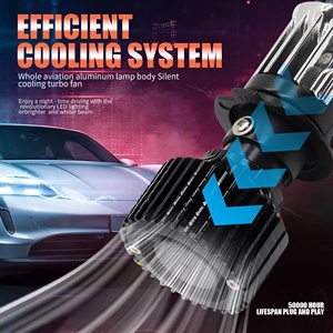H4 LED Y10 ProスーパーブライトミニプロジェクターレーザーレンズLED 60W自動車電球変換キットHi/LoビームH7 LEDヘッドライト電球