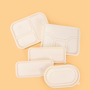 使い捨てコーンスターチプレート生分解性堆肥化可能エコフレンドリー食器ランチボックス - Product Image 1