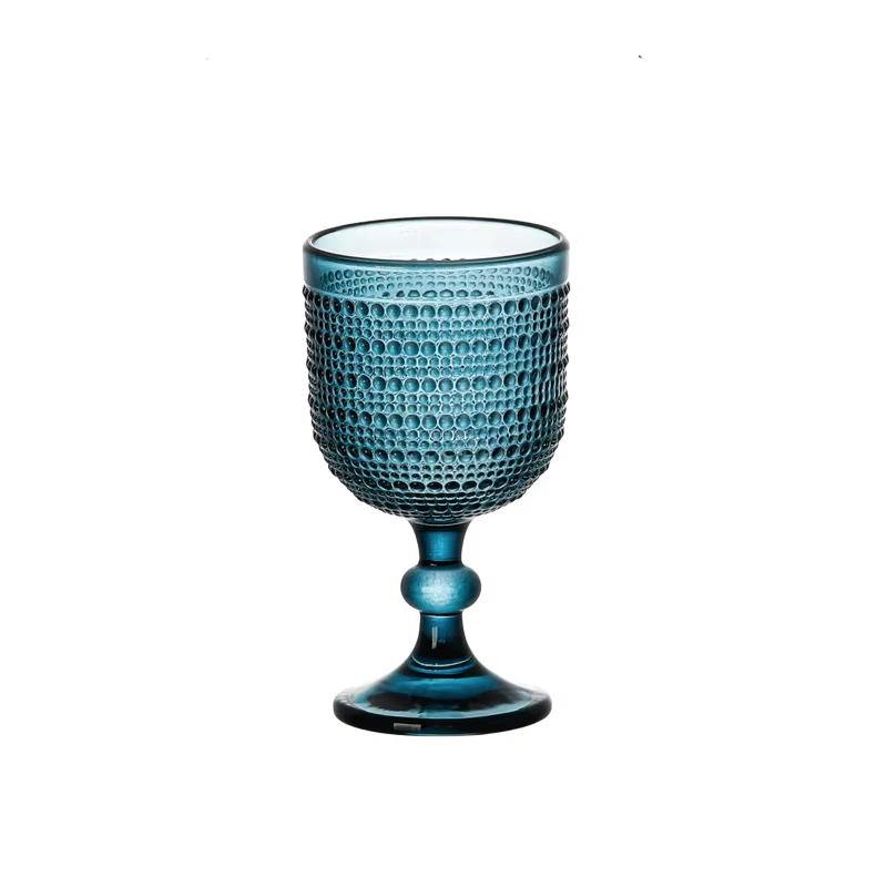 Grand verre à vin goutte de pluie bleue