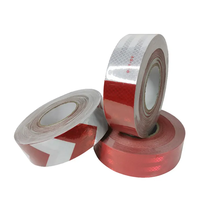 Hochintensitätsgrad rot und weiß Mikro-Prisma-Reflexionsaufkleber, Reflexband, Dot C2 Reflexionsband für Lkw