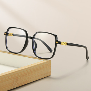 Estilo coreano Cyber Celebridade Flat <span class=keywords><strong>Glasses</strong></span> Grande Quadro Quadrado Anti-Blue Light Miopia Óculos para Mulheres Homens Trendy Frosted Cafe - Product Image 3