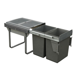 Cubo de basura integrado para cocina WELLMAX, contenedor de clasificación de polvo deslizante, cubo de basura extraíble de reciclaje moderno - Product Image 1