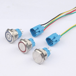 Interruttore della luce a LED di corrente da 22MM 5A interruttore a pulsante in metallo a scatto impermeabile IP67 - Product Image 1