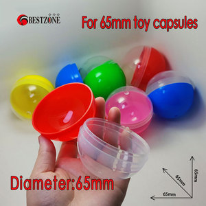 Hot <strong>Capsule</strong> Shell 65 mm or 6.5 cm or 2.56' Inches Half Transparent Half Colored Vending Machine Toy Plastic <strong>Capsule</strong> - Product Image 3