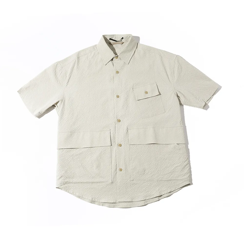 White shirt men and women short-sleeved shirt simple Japanese retro cotton summer antique