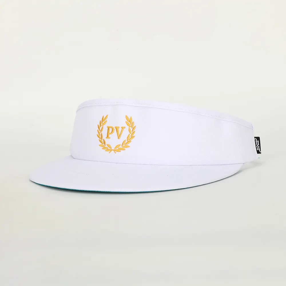 Wholesale Custom Designer Embroidery Logo Outdoor Sport Sun Visor Hat,UV Protection Quick Dry White Golf Cap