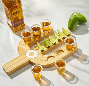 Unik bentuk kaktus tembakan kayu pemegang kaca Melayani Baki Tequila papan penerbangan dengan mangkuk Lemon hadiah pesta - Product Image 5