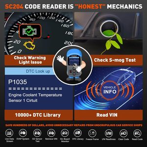 OBD2-Scanner SC204 Multi-Applica ble Check Engine Light Code Reader Überprüfen der Motorlicht-Reset Klarer Fehler DTC-Diagnose tool - Product Image 3