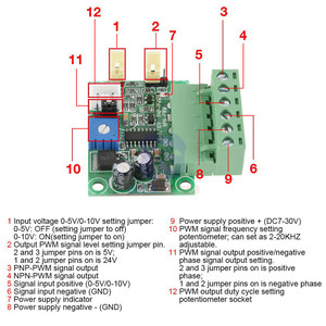 アナログ電圧-PWM信号コンバータ0-5V/0-10Vアナログ入力電圧-0-100% PWM信号2KHZ-20KHZコンバータモジュール - Product Image 4