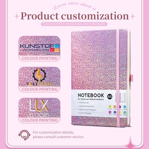 Custom Logo A5 Glitter <strong>Notebook</strong> Soft Cover 192 Pages PU Notepad <strong>Elastic</strong> Band <strong>Notebook</strong> <strong>with</strong> Pen Holder Diary Strap <strong>Notebook</strong> - Product Image 4