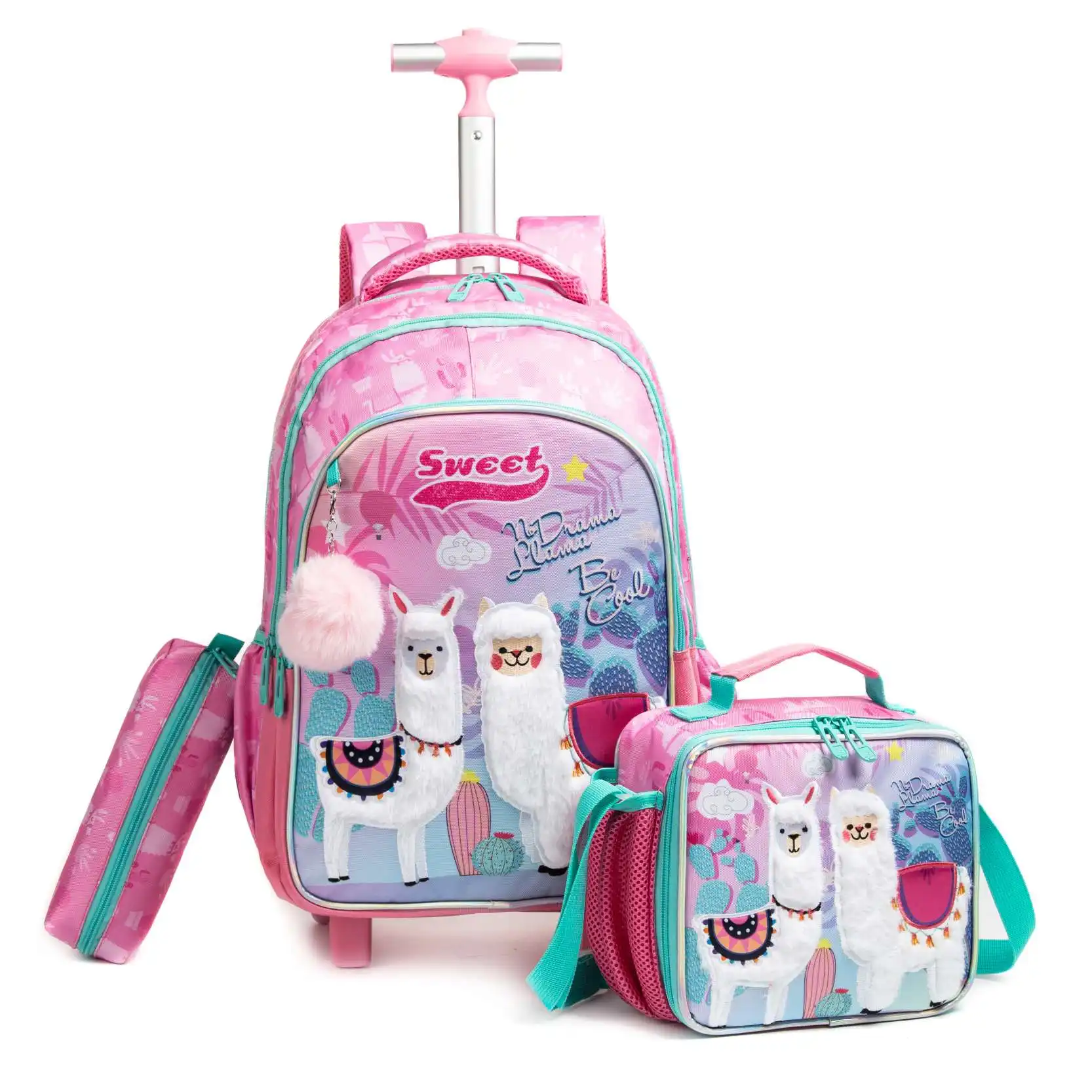 Bolsa de carrito de alta calidad, bolsas de escuela para niñas y niños con ruedas para niños, mochila escolar con carrito