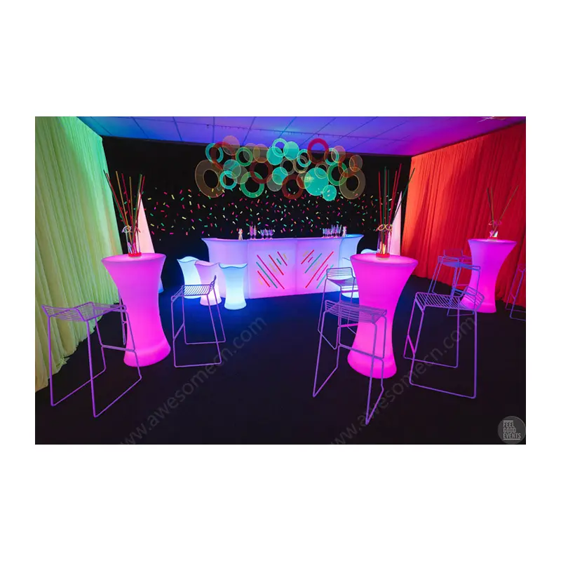 ハリウッドパーティークラブの家具は、テーブルの丸いLEDアイスバーを照らします (TP110B)
