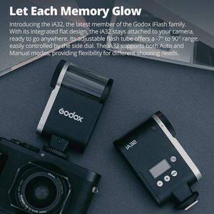 Godox IA32 Mini Camera <strong>Flash</strong> up to 490 Full-Power <strong>Flashes</strong> 6200K CCT Manual <strong>Flash</strong> for Various Camera Models Optical S1/S2 Modes - Product Image 2