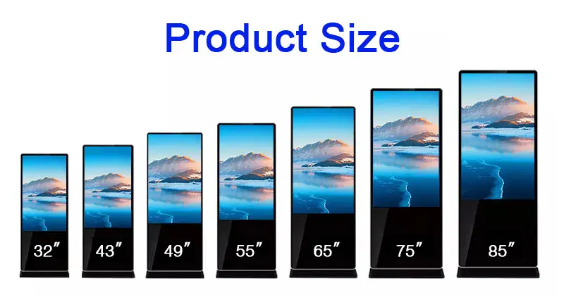 Floor Standing Vertical Display Screen LCD Totem Publicidade Display LCD para publicidade