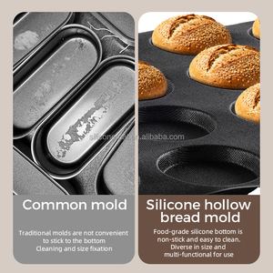 20-holtes grote zwarte geperforeerde rechthoekige hamburgerbroodjesvorm - aanpasbaar in formaat & kleur, commerciële fabrieksvorm - Product Image 4