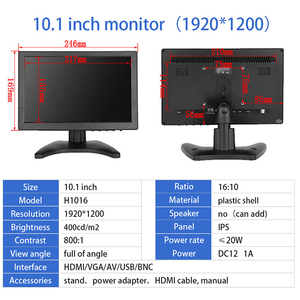 液晶モニター10.1インチ1080P IPSタッチ産業用液晶モニターUSBデスクトップコンピューター